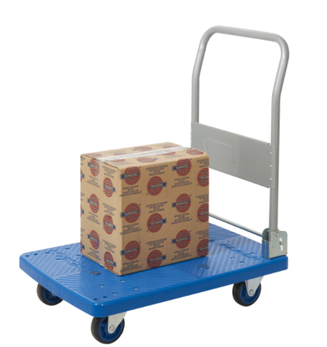 Platform Trolley with Plastic Top and Fold Down handle - Image 3