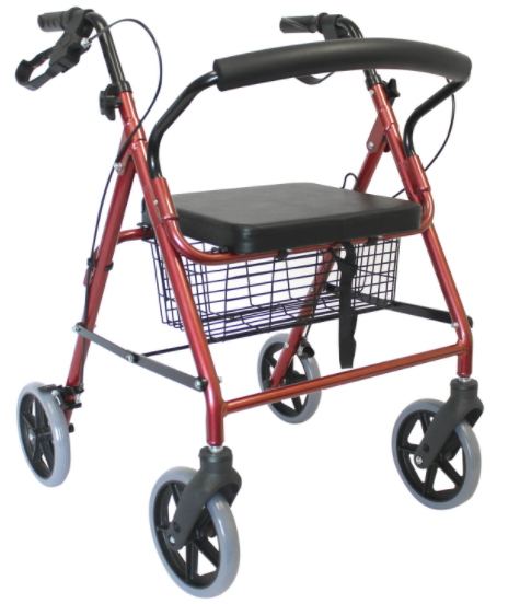 Rollator Loop Brakes 8" Wheels - Aluminium