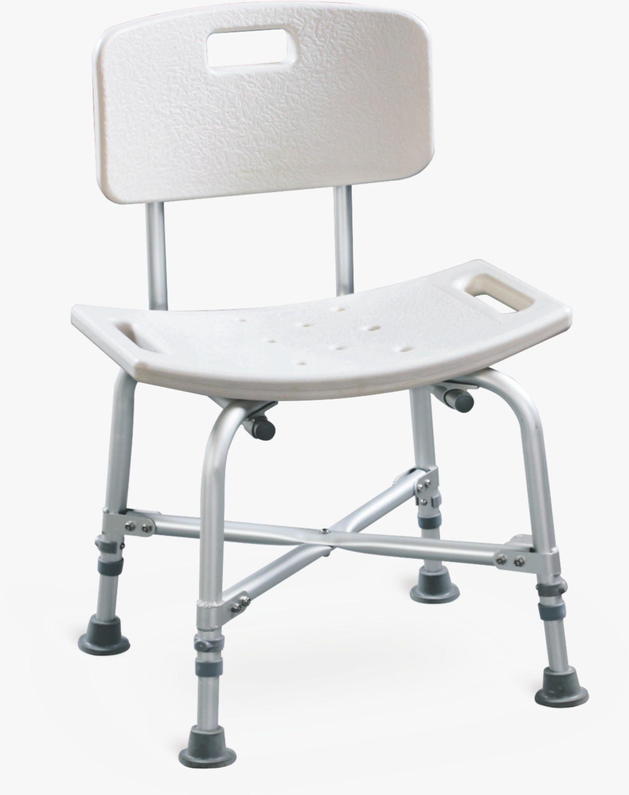 Shower Bench With Backrest, Reinforced Double Cross Bar