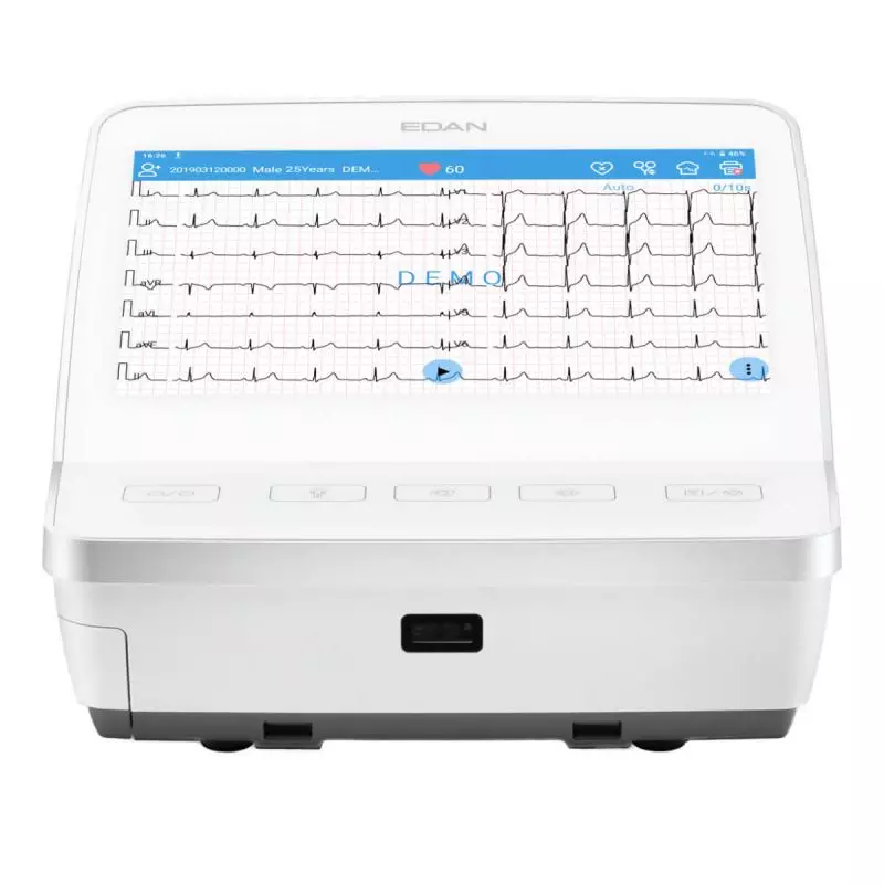 EDAN SE-1201 Pro 12-Lead ECG Machine with Trolley RT2-2025 - Image 2