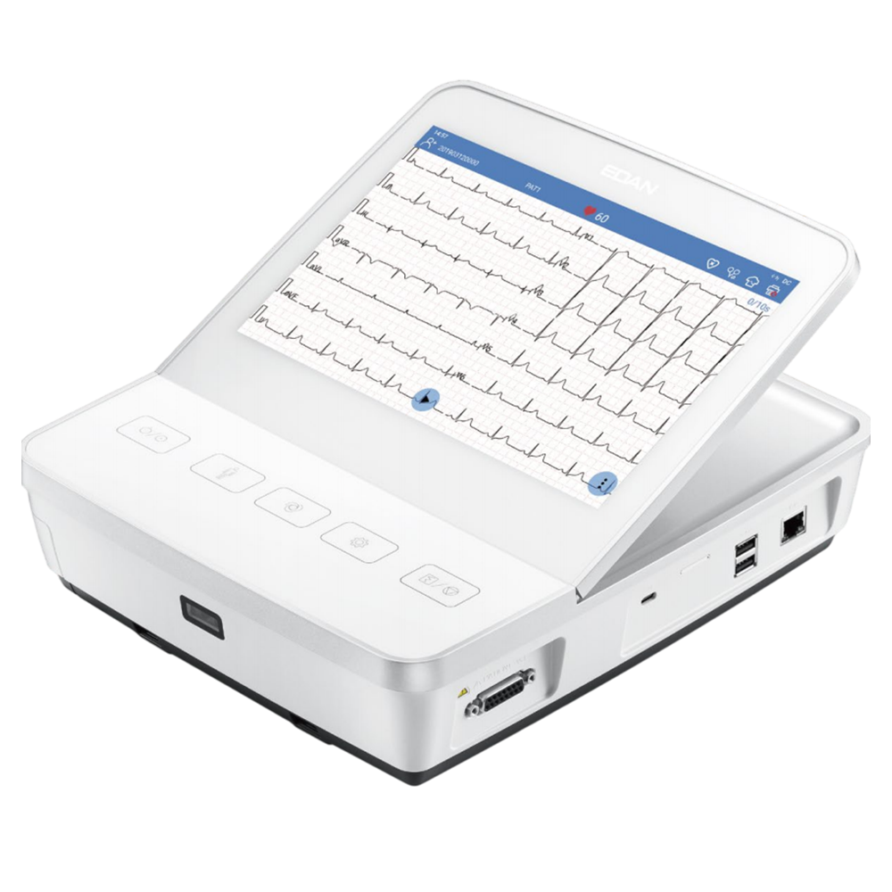 EDAN SE-1201 Pro 12-Lead ECG Machine with Trolley RT2-2025 - Image 3